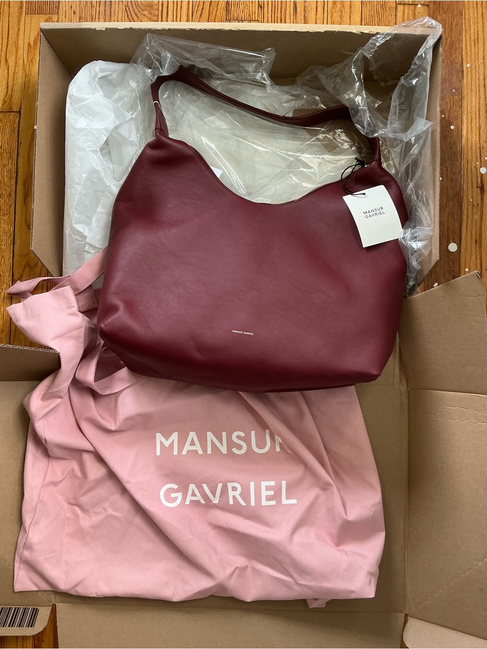 Mansur Gavriel Burgundy Candy Hogo Bag Large Maxi
